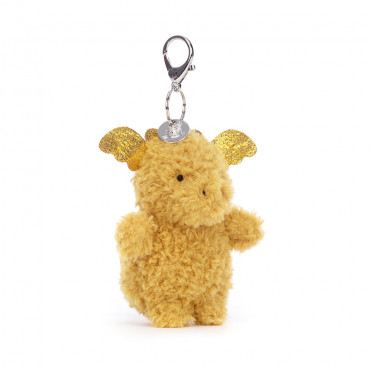 Porte-clés peluche dragon - Jaune