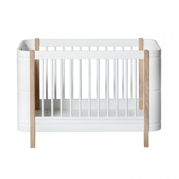 Lit bébé Mini+ blanc et chêne
