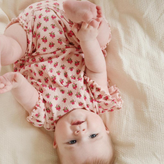 Barboteuse à volants Chleo - Rosie rose
