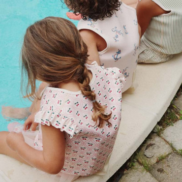 Gilet de natation Avery - Cherry pink motif