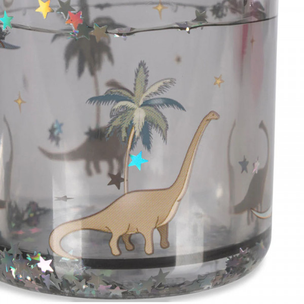 Lot de 2 verres à paillettes - Dino