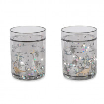 Lot de 2 verres à paillettes - Dino