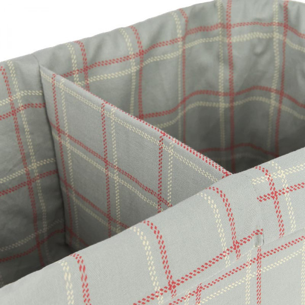 Panier deux compartiments Stories - Blue red checks