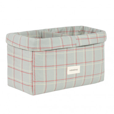 Panier deux compartiments Stories - Blue red checks