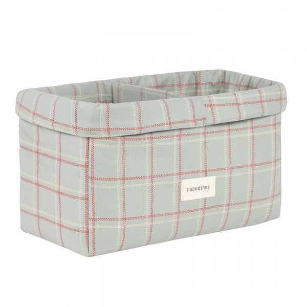 Panier deux compartiments Stories - Blue red checks