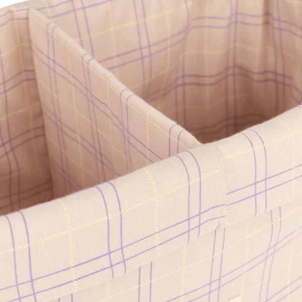 Panier deux compartiments Stories - Powder mauve checks
