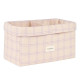 Panier deux compartiments Stories - Powder mauve checks
