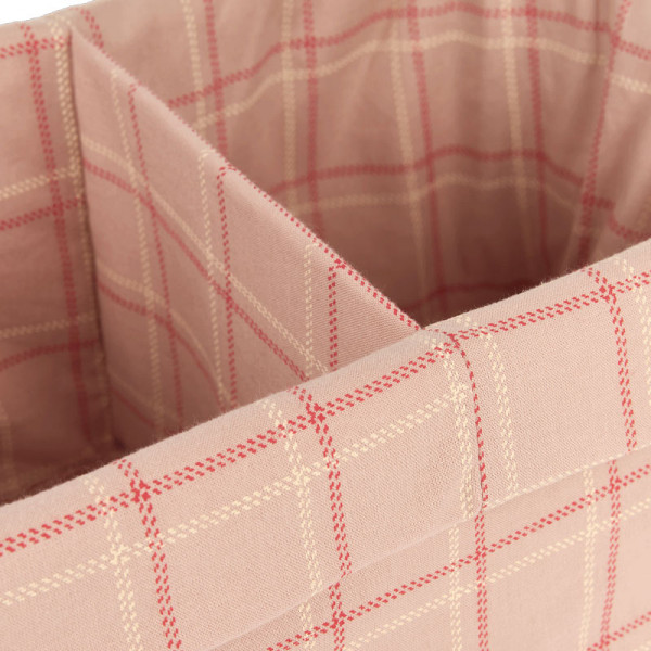 Panier deux compartiments Stories - Pink red checks