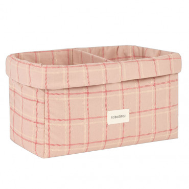 Panier deux compartiments Stories - Pink red checks