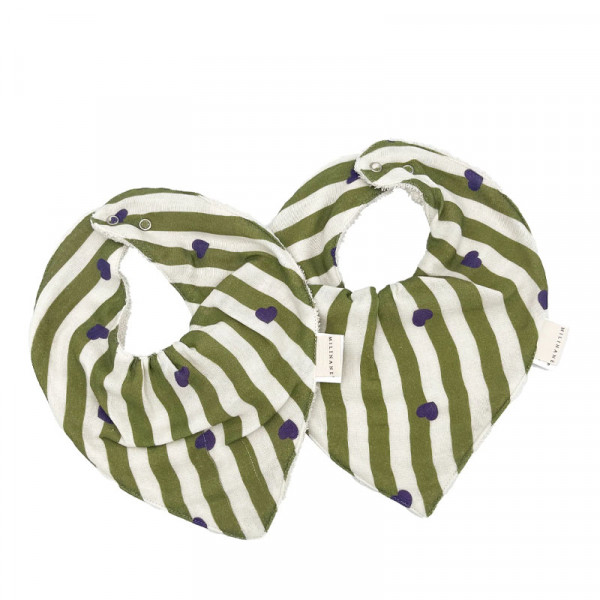 Lot de 2 bavoirs bandana MAEL - Stripe & love