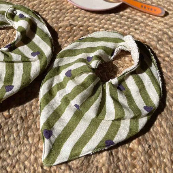 Lot de 2 bavoirs bandana MAEL - Stripe & love