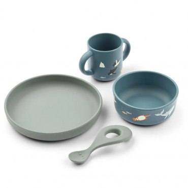 Set repas silicone Vivi - Circus sandy