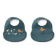 Lot de 2 bavoirs pliables en silicone Ember - Arctic sea ocean view