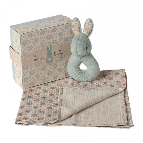 Coffret hochet lapin - Mint
