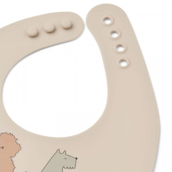Lot de 2 bavoirs pliables en silicone Ember - Cats and dogs sandy