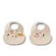 Lot de 2 bavoirs pliables en silicone Ember - Cats and dogs sandy