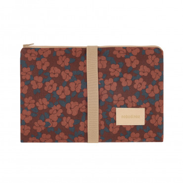 Matelas à langer waterproof Hyde park - Maroon poppies