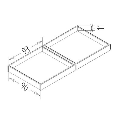 2 tiroirs de rangement Dominique - fond mdf mélaminé blanc