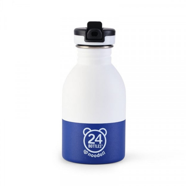 Gourde isotherme 250 ml Ricebamboo - Blanc et marine