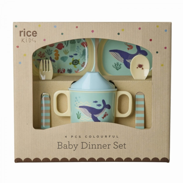 Set repas en mélamine - Blue ocean