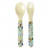 Set de couverts : cuillère et fourchette - Fun fair mint