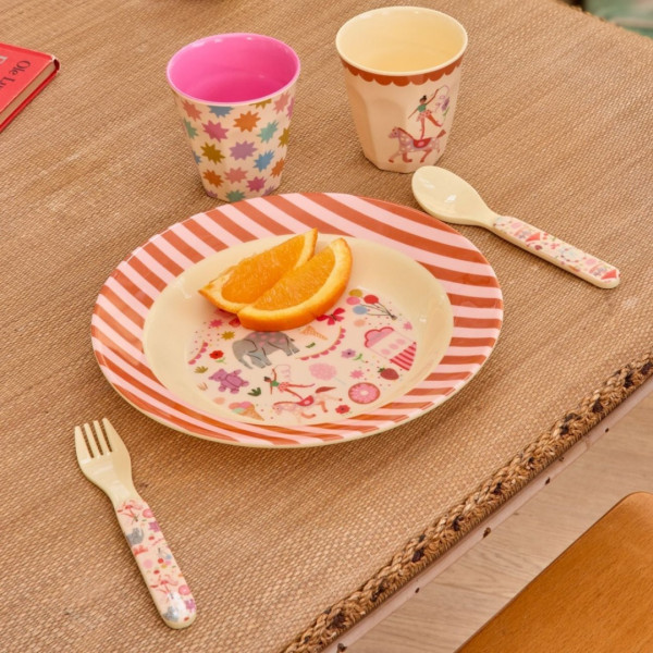 Set de couverts : cuillère et fourchette - Fun fair pink