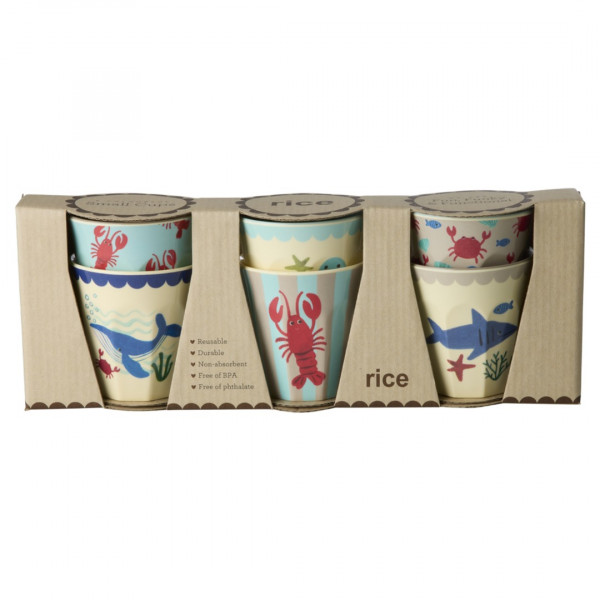 Lot de 6 verres en mélamine - Blue ocean