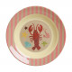 Assiette creuse imprimée mélamine - Coral ocean