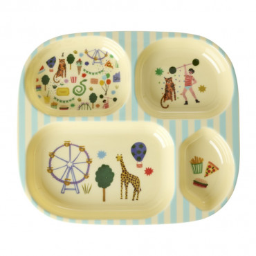 Assiette compartimentée mélamine - Fun fair mint