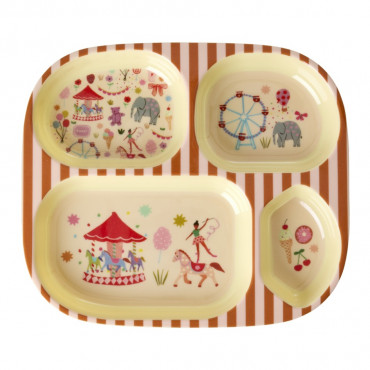 Assiette compartimentée mélamine - Fun fair pink