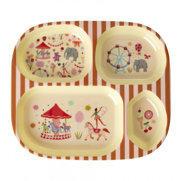Assiette compartimentée mélamine - Fun fair pink