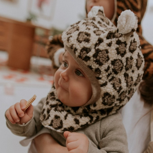 Cagoule en teddy - Léopard