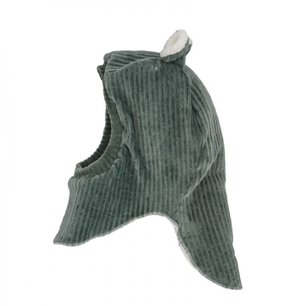 Cagoule polaire en velours - Vert kaki