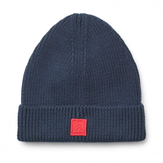 Bonnet en coton côtelé Ezra - Classic navy logo