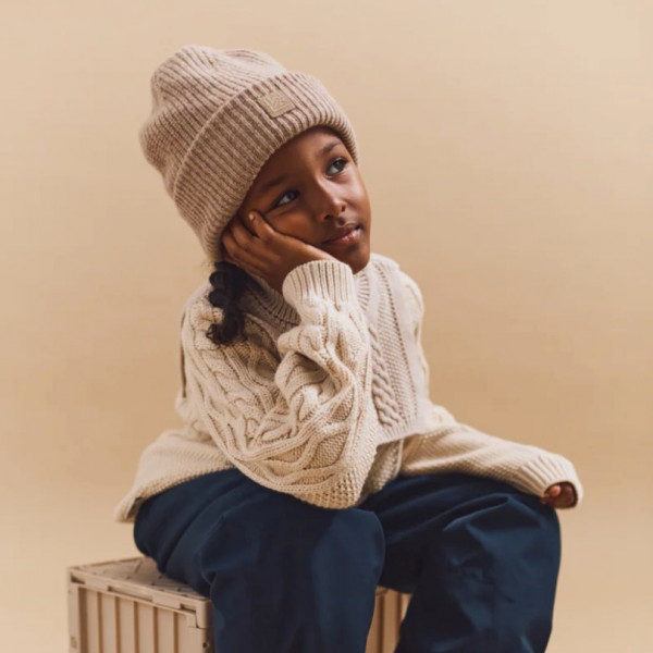 Bonnet en laine et coton Emilio - Oat