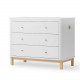 Commode 3 tiroirs Wood - Blanc et chêne