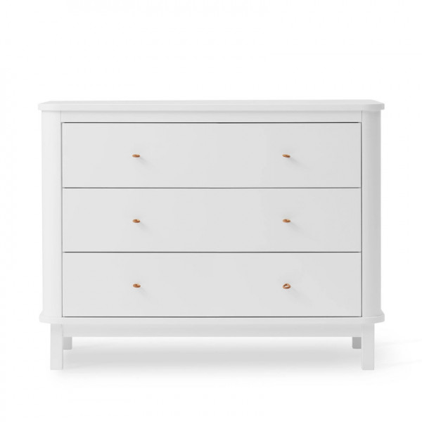 Commode 3 tiroirs Wood - Blanc