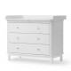 Commode 3 tiroirs Wood avec grand plan à langer - Blanc