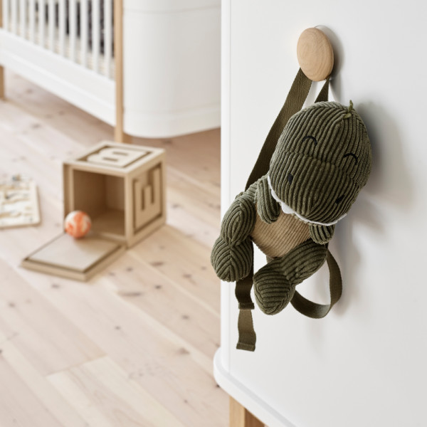 Commode 3 tiroirs Wood avec grand plan à langer - Blanc et chêne