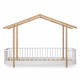 Lit cabane Wood Original 90 x 200 - Blanc et chêne
