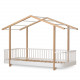 Lit cabane Wood Original 90 x 200 - Blanc et chêne