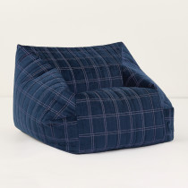 Pouf fauteuil Chelsea Eco-velours - Night blue purple windowpane