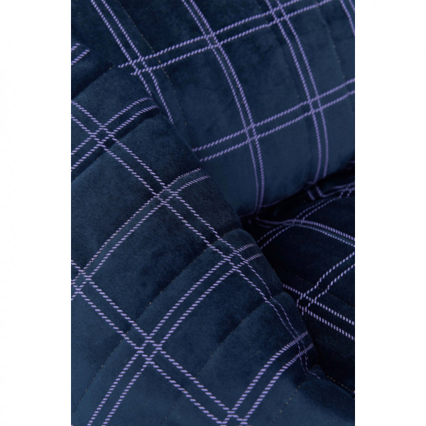 Pouf fauteuil Chelsea Eco-velours - Night blue purple windowpane