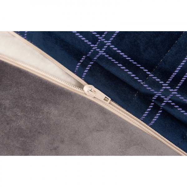 Pouf fauteuil Chelsea Eco-velours - Night blue purple windowpane