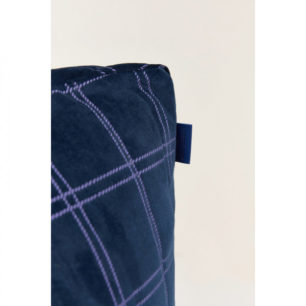 Pouf fauteuil Chelsea Eco-velours - Night blue purple windowpane