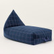 Long pouf enfant Oasis eco-velours - Night blue purple windowpane