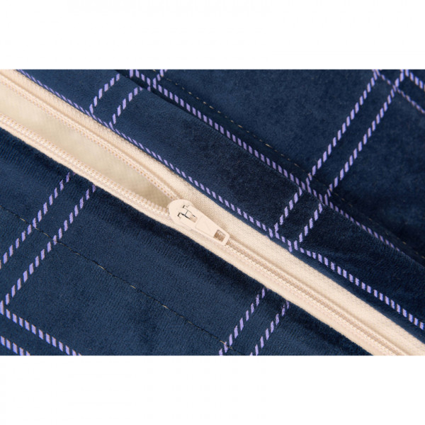 Long pouf enfant Oasis eco-velours - Night blue purple windowpane