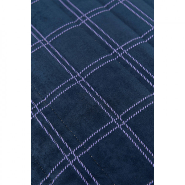 Long pouf enfant Oasis eco-velours - Night blue purple windowpane