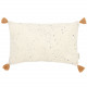 Coussin rectangulaire avec pompons - Blue milky way
