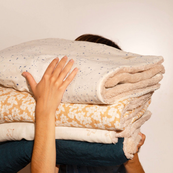 Couverture d'hiver 70 x 100 cm Wabi sabi - Brown hoshi birds